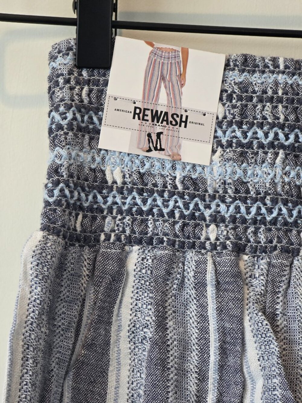 NWT: Rewash Linen Blend Wide Leg Striped Pants - Picture 4 of 4